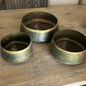 3 Nice Metal Containers .. NWT